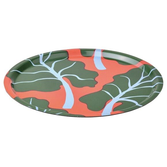 IKEA x MARIMEKKO BASTUA Round Tray, Rhubarb Orange, 16 7/8" (605.426.79) NEW - Picture 1 of 5